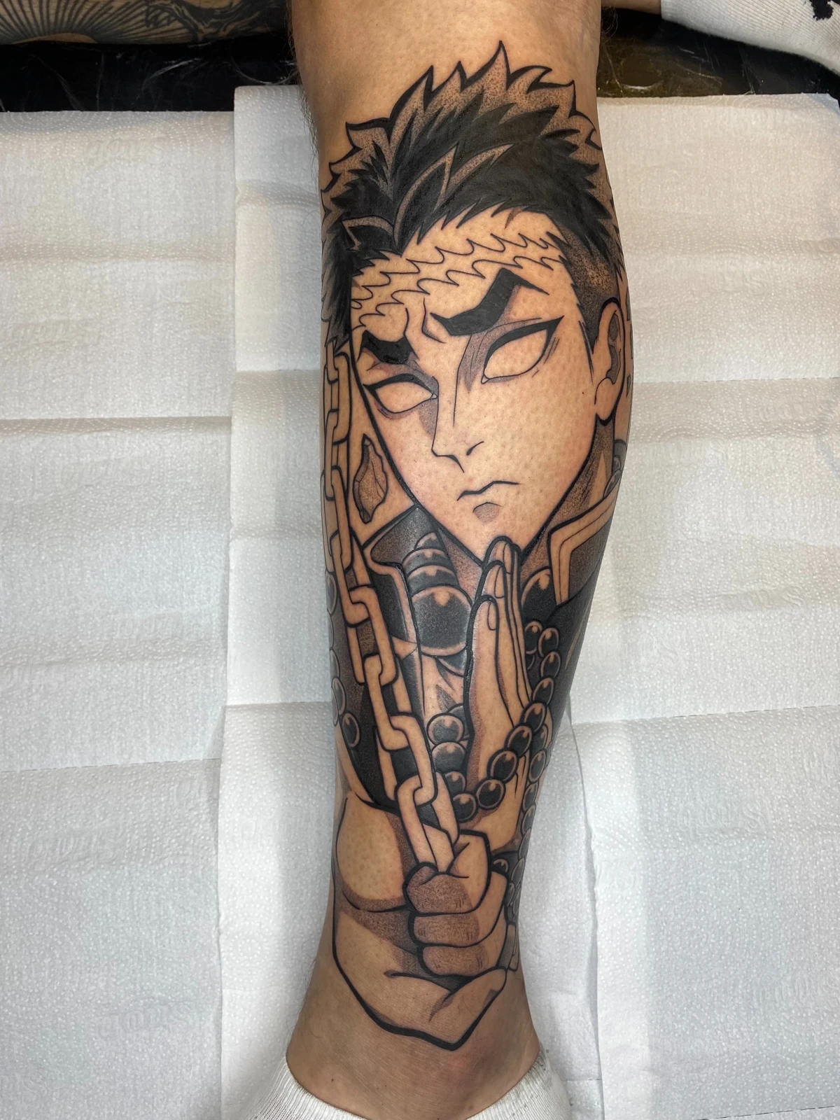 Tatuagem de Gyomei feita por Carlos Fuglini em Sorocaba
